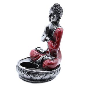 Buddha svícen - Rudo stříbrná 17 cm AWM, Ltd, S3 8AL