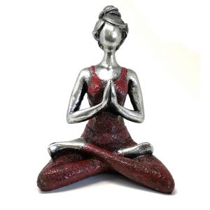 Yoga dívka socha - Bordó Stříbrná 24 cm AWM, Ltd, S3 8AL