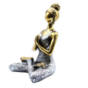 Yoga dívka socha - Stříbrno Bronzová 24 cm AWM, Ltd, S3 8AL