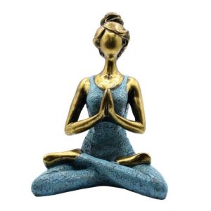 Yoga dívka socha - Tyrkysovo Bronzová 24 cm AWM, Ltd, S3 8AL