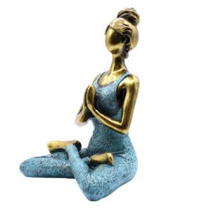 Yoga dívka socha - Tyrkysovo Bronzová 24 cm AWM, Ltd, S3 8AL