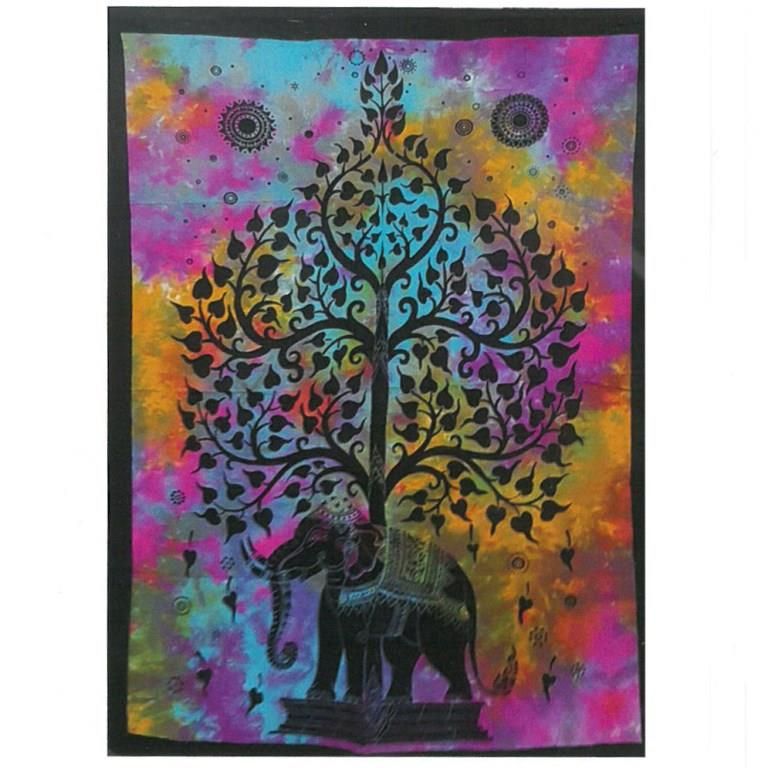 Bavlněný nástěnný závěs - Slon a Strom života 78 x 112 cm AWM, Ltd, S3 8AL