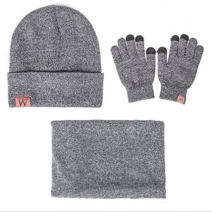 Zimní souprava šála, čepice, rukavice - Světle šedá WINTERS