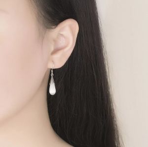 Náušnice závěsné - mléčná slza - Perleťově růžová Jewelry