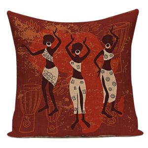 Povlak na polštář v Africkém stylu - Africký tanec s ženami