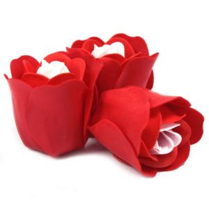 3 dílná sada Mýdlových květů růže - Červená AWM, Ltd, S3 8AL