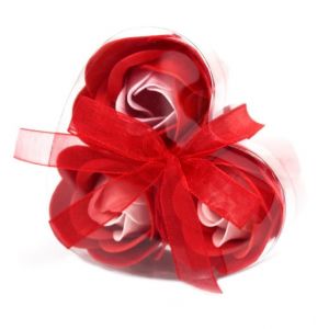 3 dílná sada Mýdlových květů růže - Červená