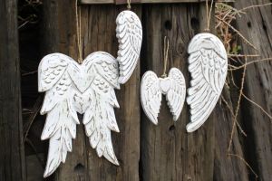 Ručně Vyrobená Andělská Srdcová Křídla z Albeského dřeva 15cm AWM, Ltd, S3 8AL