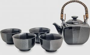 Japonská souprava na čaj s kovovým sítem - Japanese Trio Black 0,6l 