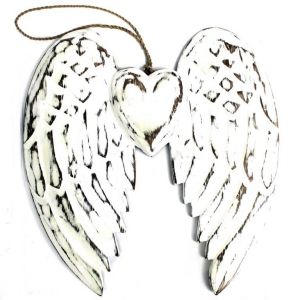 Ručně Vyrobená Andělská Srdcová Křídla z Albeského dřeva 24cm AWM, Ltd, S3 8AL
