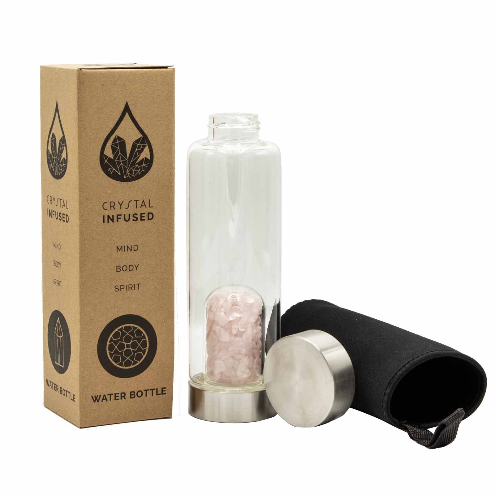 Skleněná láhev s infuzním krystalem - Kamínky - Osvěžující Růženín 500 ml AWM, Ltd, S3 8AL
