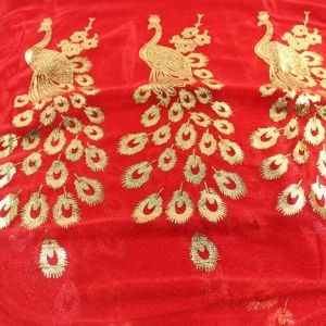 Hedvábný Šátek v Čínském stylu- vzor Páva - zlato blý 160X43 cm Fashionstyle