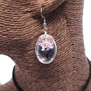 Set -náhrdelník + náušnice - z pravých květů - Strom života - Fialový v dárkovém balení AWM, Ltd, S3 8AL