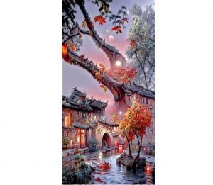 Malba podle čísel - Pohled na krajinu Starověkého města Made in China