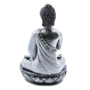 Buddha svícen - Bílo stříbrná 17 cm AWM, Ltd, S3 8AL