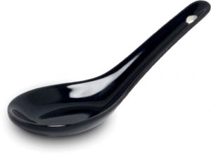 Japonská Lžíce porcelánová - černá 12,5 cm
