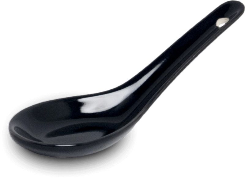 Japonská Lžíce porcelánová - černá 12,5 cm Made in Japan