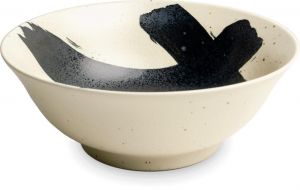 Japonská mísa Black and White Brush stroke - Bílo černá 19,5 cm
