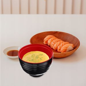 Miso polévková mísa s víkem - černo vínová Made in Japan