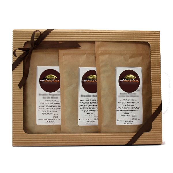 Dárkové balení - Americana kávové Menu - 5 x 50 g v přírodním kartonu s hnědou mašlí Tea
