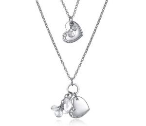 Dvoudílný náhrdelník - Srdce a krystalové slzy Jewelry