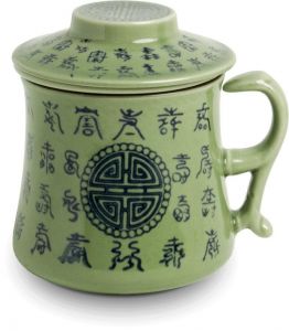 Hrnek na čaj s keramickým sítem - Celadon
