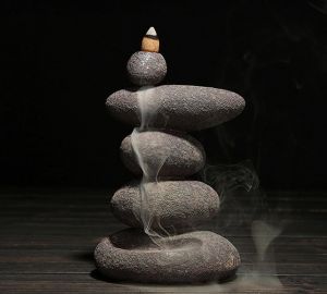 Kadidelnice se zpětným kouřem - Zenové kameny velké