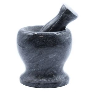 Mramorový kamenný hmoždíř - Černý Mramor -  velký 11x10 cm