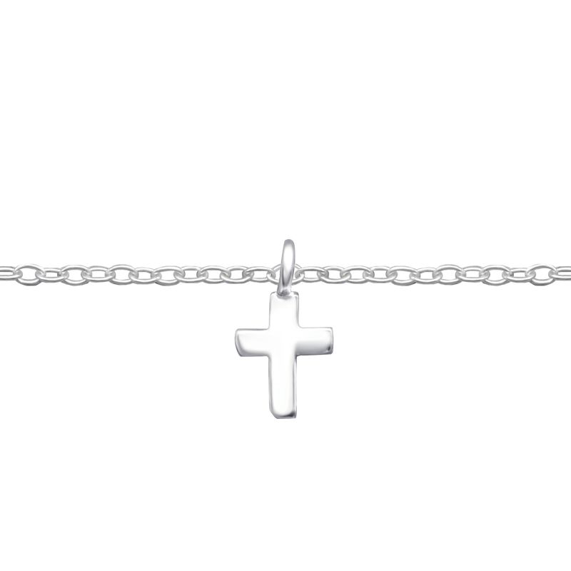Náramek s přívěškem (925) - Kříž Silver