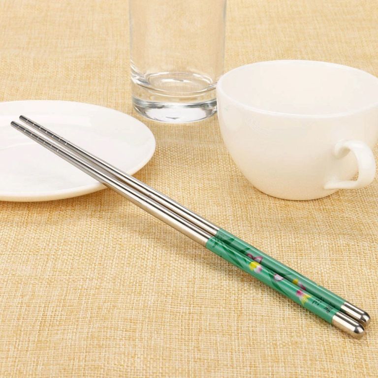 Nerez Čínské jídelní hůlky - zelené Made in China