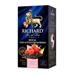 Richard Goji Wild Strawberry - černý čaj aromatizovaný - 25 sáčků