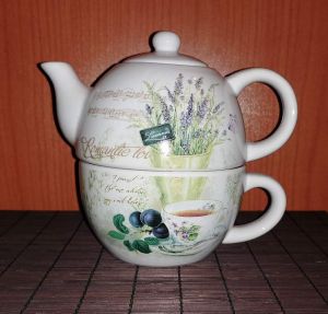 Romantie Lavender čajník s šálkem - Dekor Levandule 2x400 ml