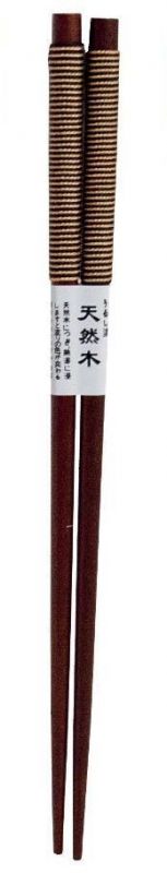 Tradiční jídelní hůlky dřevěné s ručním vázáním - vázání hnědé Made in Japan