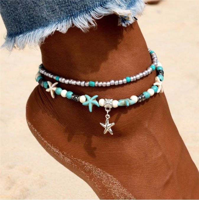 Bohémský nákotník v plážovém stylu s přívěškem mořské hvězdice Jewelry