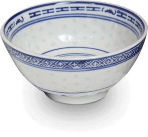 Čínská zdobená miska Jiangxi 11 cm - Rýžový porcelán