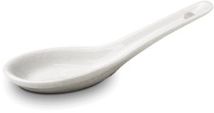 Japonská Lžíce porcelánová - bílá 12,5 cm
