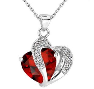Náhrdelník - Křišťálové srdce - Rudé Jewelry