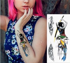 Nalepovací Tetování - Geisha s katanou
