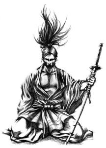 Nalepovací Tetování - Samuraj s katanou