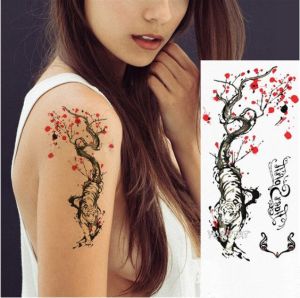 Nalepovací Tetování - Tygr se Sakurou Made in China