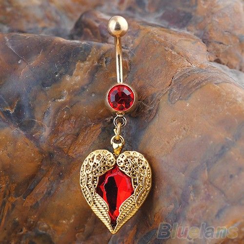 Piercing do pupíku - Rudé srdce Jewelry