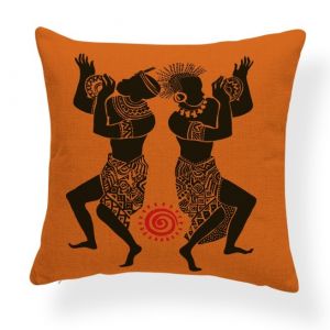 Povlak na polštář v Africkém stylu - Kmenový tanec