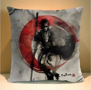 Povlak na polštář v japonském stylu - Assassin v rudém měsíci