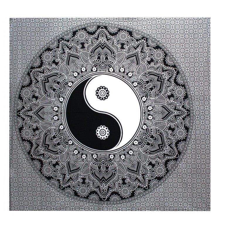 Přehoz na Postel (Dvojlůžko) - Yin Yang - Black and White 230 x 200 cm AOTU