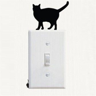 Samolepka k vypínači - kočka a myš "6" Made in China