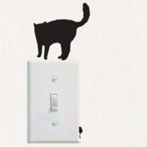Samolepka k vypínači - kočka a myš "8"