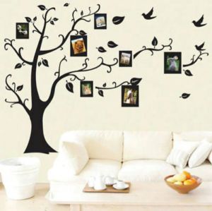 Samolepka na zeď - Rodinný strom v podzimním vánku