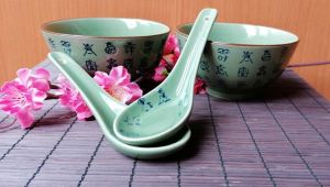 Čínská porcelánová lžíce Celadon 14 cm Made in China