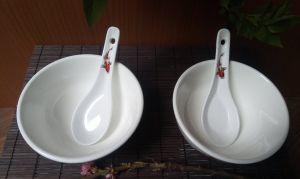 Čínská Lžíce porcelánová - Ryby 13 cm Made in China