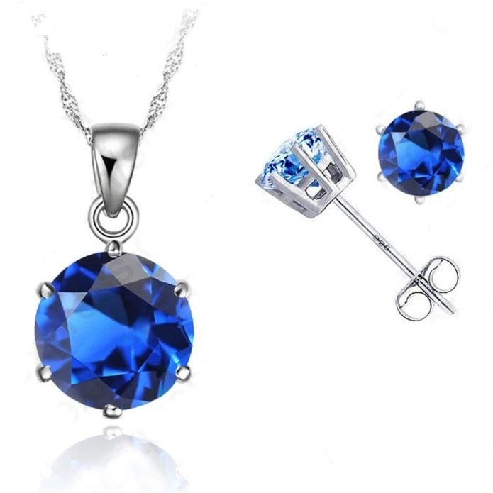 Set -náhrdelník + náušnice - Kolečka - Sytě modré Jewelry